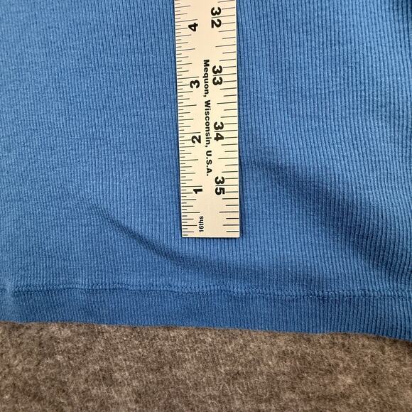 Standard James Perse 100% Cotton Midi Dress Blue Women's 2 Crewneck Fitted - Picture 5 of 11